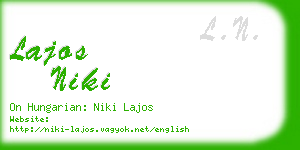 lajos niki business card
